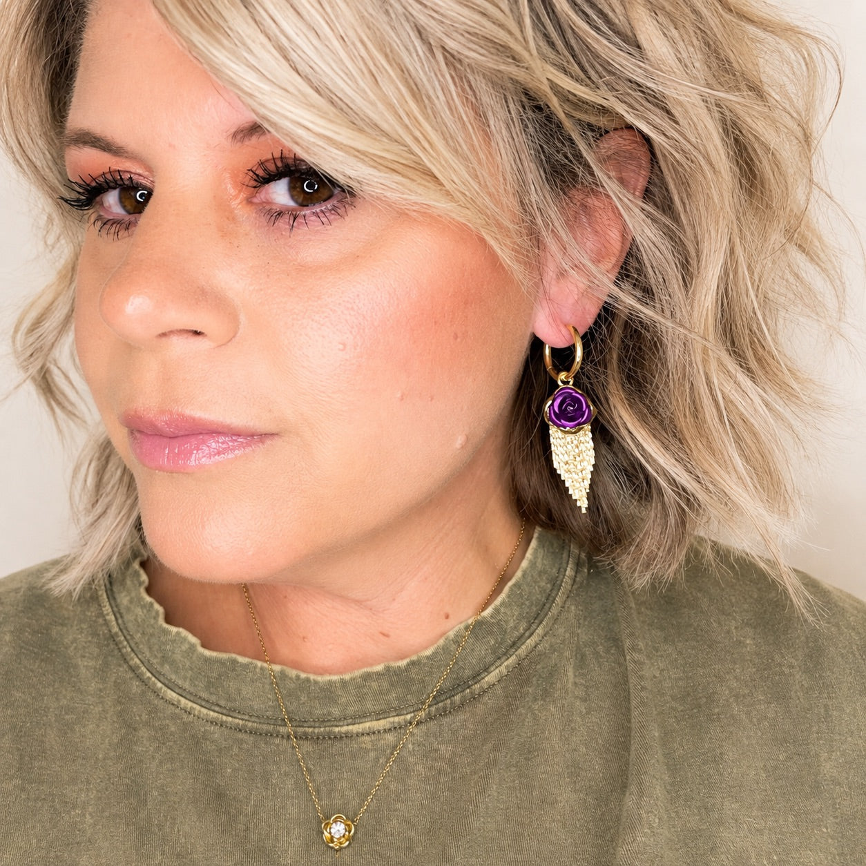 Violet Hour Huggie Earrings