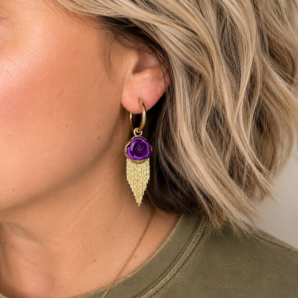 Violet Hour Huggie Earrings