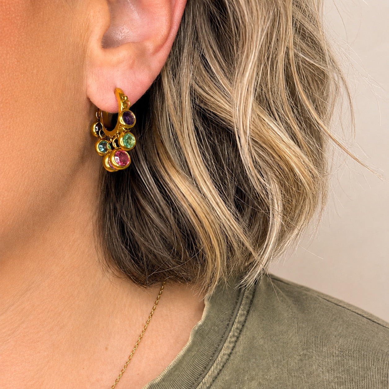 Kaleidoscope Huggie Earrings