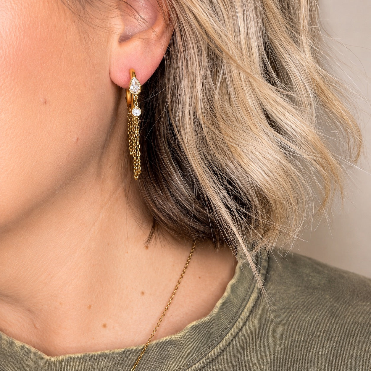 Linked Up Huggie Earrings
