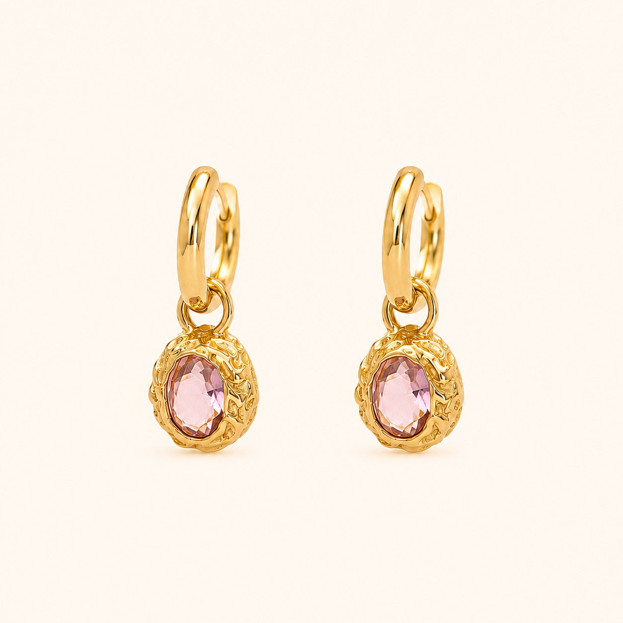 Rosé Huggie Earrings